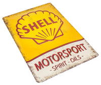 1 x RAW Customer Returns SHELL retro gas station advertisement, high-quality embossed metal sign, 30 x 20 cm, garage, workshop, rally, car - RRP €24.95