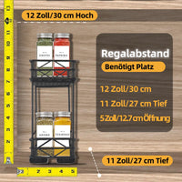 2 x RAW Customer Returns EasyVibe spice rack organiser, pull out spice rack, kitchen cupboard organizer with cupboard shelf, storage rack, 2 tier spice racks for kitchen, bottles, oil, ingredients, jars, cooking - RRP €46.16