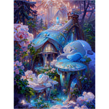 6 x Brand New QENSPE 5D Full Diamond Painting for Adults, Blue Castle Diamond Painting Fantasy Flowers Diamond Kit for Kids, DIY Diamond Rhinestone Cross Stitch Crystal Painting for Wall Decoration 30x40cm - RRP €36.0