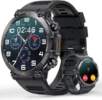 1 x RAW Customer Returns Smartwatch Men Watch, 1.39 Military Fitness Smart Watch Activity Tracker with Bluetooth Calls, 120 Sports Modes, Heart Rate Monitor, SpO2, WhatsApp Notifications for Android iOS Black  - RRP €48.99