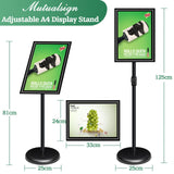 1 x RAW Customer Returns Mutualsign information stand A4 aluminum poster stand height adjustable poster stand information stand presentation stand advertising stand. Black  - RRP €51.99