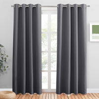 1 x RAW Customer Returns PONY DANCE Curtain Gray Opaque 2 Pieces H 210 x W 132 cm Living Room Curtains with Eyelets Blackout Curtains Bedroom Curtains Opaque Over Curtains - RRP €44.95