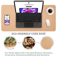 1 x RAW Customer Returns AiPsekocy Desk Mat, Double Sided Mouse Pad Eco-Friendly Cork and PU Leather, Office Table Mat 60x35cm, Desk Pad-Beige - RRP €16.24