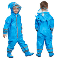 1 x RAW Customer Returns FILOWA Mud Suit Children s Breathable Rain Overalls One-Piece Rainwear Waterproof Rain Suit Lightweight Raincoat with Reflector Rain Overalls Hiking Outdoor Unisex Boys Girls 3-5 Years Blue - RRP €22.27