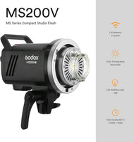 1 x RAW Customer Returns Godox MS200V Studio Flash with Upgraded LED Modeling Lamp, 200W GN53 Bowens Mount Monolight, Lightweight and Portable, 2.4G Wireless X System Studio Strobe for Studio Portrait Photography - RRP €122.02