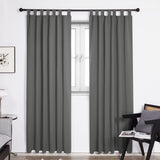 1 x RAW Customer Returns Deconovo opaque curtains with loops for bedroom, thermal curtain, cold protection, 220 x 140 cm height x width , light grey, set of 2 - RRP €51.95