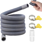 1 x RAW Customer Returns 1.5m drain hose, drain hose extension set, drain hose washing machines, with hose clamp, drain hose dishwasher, drain hose waste water hose extension - RRP €11.78