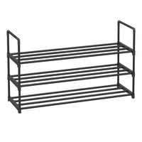 1 x RAW Customer Returns SONGMICS 3-Tier Shoe Rack, Shoe Rack, Metal Shelving, for 12 to 15 Pairs of Shoes, Stackable Shelf, for Hallway, Living Room, Bedroom, 30 x 92 x 55 cm, Black LSA303B02 - RRP €16.99