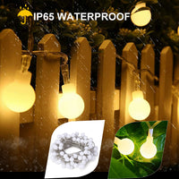 1 x RAW Customer Returns Liyade LED fairy lights outdoor battery, 10.5M 100LEDs fairy lights balls outdoor indoor with remote control 8 mode waterproof Christmas lights for wedding Christmas balcony decoration warm white  - RRP €14.52