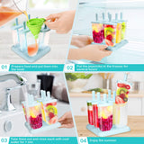 1 x RAW Customer Returns Gifort Popsicle, Ice Cream Molds 6 Popsicle Makers, FDA and BPA free, with Cleaning Brush and Folding Funnel, for the preparation of Popsicles, Ice Creams, Sorbets. - RRP €12.58