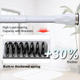 2 x Brand New White shower rod 109-221 cm for bathroom with bracket, durable, non-slip, tenant-friendly curtain rod without drilling for window, door - RRP €51.64