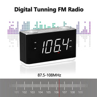 1 x RAW Customer Returns iTOMA clock radio, Bluetooth, large LED display, FM radio, dual alarm radio clock, USB charging port, alarm clock, night light, dimmer, snooze, sleep timer CKS507 - RRP €28.44