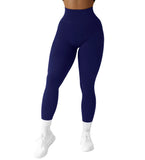 1 x Brand New RXRXCOCO High Waist Ribbed Sports Leggings Women Long Opaque Seamless Compression Sports Pants Gym Figure-hugging Running Pants - RRP €17.14