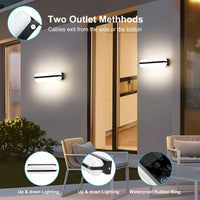 3 x RAW Customer Returns Letlit LED wall light with motion detector indoor, 20W 2000LM modern wall lamp up and down lighting 4000K, IP65 damp-proof light outdoor lamp basement lamp for wall stairs hallway basement garage - RRP €66.81