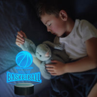 1 x RAW Customer Returns Basketball 3D Illusion Lamp, Attivolife 16 Colors Changing Touch Birthday Christmas Decoration with Remote Control, Cool Desk Bedroom Night Light Idea for Sports Fans Boys and Girls - RRP €20.16