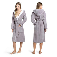 1 x RAW Customer Returns Twinzen Women s Bathrobe Cotton Taupe - Cotton Velor - Women s Bathrobe Velor Ultra Soft OekoTex Women s Bathrobe - Size M - RRP €49.99