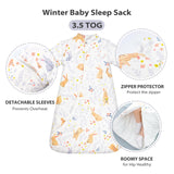 1 x RAW Customer Returns MIKAFEN Baby Winter Sleeping Bag Children s Sleeping Bag 3.5 Tog Sleeping Bags Made of Organic Cotton Various Sizes from Birth to 4 Years Old 24-48 Months, White Rabbit  - RRP €25.04