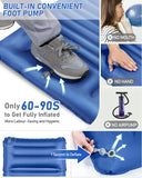 7 x Brand New JEMULICE Sleeping Mat Self-Inflating 12 cm High Camping Air Mattress with Integrated Pillow Outdoor Camping Mat Sleeping Mat Small Pack Size with Foot Pump Air Cell Mat Inflatable Blue  - RRP €239.89