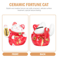 1 x Brand New VALICLUD 1pc Lucky Cat Ornament Chinese Lucky Cat Swing Arm Figurine Fengshui Decor Lucky Wealth Waving Cat Porcelain Figurines Water Cat Ceramic Charm - RRP €25.58