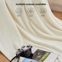 1 x RAW Customer Returns WAVVE Cuddly Blanket Fluffy Blanket Fleece Blanket - Sofa Blanket Cream 220x240 cm Blanket Summer Couch Blanket Soft, XXL Large Blanket Sofa Light - RRP €29.99