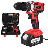 1 x RAW Customer Returns 18V Cordless Screwdriver, ASUNCELL Percussion Drill with 2 Batteries 5.5Ah, 25 1 Pairs, 2 Speeds, LED Light, 24 Accessories, Electric Screwdriver Drills for Home Project, DIY - RRP €69.99