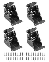 1 x RAW Customer Returns QWORK 4 Pieces Folding Table Brackets, Self-Locking Galvanized Steel Hinge with 40 Screws - Black - RRP €17.24