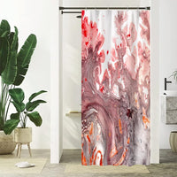 1 x Brand New Uiiooazy Shower Curtain Marble Look, Shower Curtain Pink Gray Abstract Marbled Shower Curtain Anti Mold Waterproof Polyester Fabric Washable Bathroom Curtain with 12 Hooks for Bathroom 180W x 180Hcm - RRP €20.4