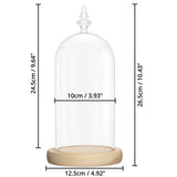 1 x RAW Customer Returns Belle Vous Glass Bell Glass Dome Large with Wooden Base - 26.5cm Decorative Glass Dome As Table Decoration, Decorative Glass Dome Transparent Glass Bell, Glass Dome Cloche with Base - RRP €23.32