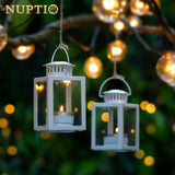 1 x RAW Customer Returns Nuptio Decorative Lanterns, 2 Pieces Candle Lanterns Indoor Tea Light Holders, Hanging Garden Lanterns Candle Holder Lantern for Birthday Party Centerpieces Wedding Relaxing Spa - RRP €15.35