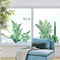 1 x RAW Customer Returns DIY Large Green Plant Leaves Wall Sticker, VASZOLA Removable Tropical Plants Wall Stickers Wall Decoration Watercolor Palm Leaves Plants Wall Stickers Art Murals for Living Room Bedroom - RRP €12.1