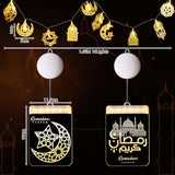 1 x Brand New Weewooday Eid Ramadan Decorations Set 2 Ramadan Window Lights and 5.5 Feet Ramadan Hanging Light String 10 LED Eid Mubarak Lights Garland for Muslim Eid Mubarak Party - RRP €19.2