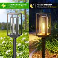 1 x RAW Customer Returns PUAIDA Solar Lamps for Outdoor Garden, 2 Pack Modern Garden Solar Lights with Longer Working Time, Extremely Bright Solar Garden Lights, IP65 Waterproof Solar Garden Decoration for Balcony Terrace Outdoor - RRP €30.24