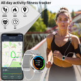 1 x RAW Customer Returns Smartwatch women, 1.32 inch fitness tracker IP67 waterproof, fitness watch with female cycle management heart rate monitor sleep monitor, pedometer watch women round, smartwatch for Android iOS cell phone silver  - RRP €53.3