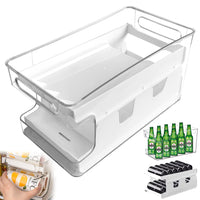 2 x RAW Customer Returns Qinglee can holder refrigerator, rolling can dispenser, refrigerator can holder, removable extra large double layer organizer can boxes, for kitchens, refrigerators, cupboards - RRP €43.98