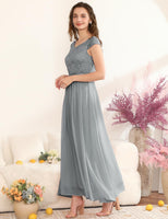 1 x RAW Customer Returns DRESSTELLS Evening Dress Long Elegant for Wedding Dress Cocktail Dress Women Elegant with Sleeves Elastic Waist Long Ball Gown Grey 2XL - RRP €59.63