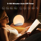 1 x RAW Customer Returns REACHER Light Alarm Clock, 3 Alarm Ringtones, 20 Natural Sounds for Sleeping, Dimmable Clock, 7-Color Night Light for Kids, Adults, Bedroom - RRP €49.99