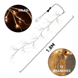 1 x RAW Customer Returns DELICHTER Pure White Rotang Light Branch with 48 Bright Warm White LEDs, Power Operated, Fairy Lights Decor for Bedroom Indoor Outdoor Christmas Illuminated Wall Christmas Decoration Window Decoration Table - RRP €20.16