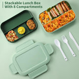 1 x RAW Customer Returns Lunch box for adults, 2000ml lunch box with compartments, Bento boxes lunch box children with cutlery, snack box, lunch box bread box, leak-proof food box snack box division, breakfast box snack box - RRP €16.72