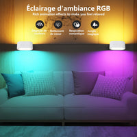 1 x RAW Customer Returns Indoor Wall Light with Remote Control with 15 Lighting Modes and Mood Light RGB 4 Levels Timer Function 360 Rotatable High and Low Lighting - RRP €20.4