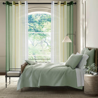 1 x RAW Customer Returns Topfinel Curtains Living Room Curtain Green Gradient Transparent Curtains with Eyelets Bedroom Curtain 160 cm Long Curtains Drapes Over Curtains 140 Wide Loop Curtain Window Curtains - RRP €19.99