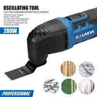 1 x RAW Customer Returns LAXIA Professional Oscillating Tools 280W, 6 Variable Speeds 11000-21000RPM, Oscillating Angle 3 , with 17 Pieces Accessories - RRP €39.83