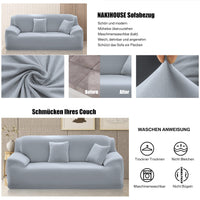 1 x RAW Customer Returns NAKIHOUSE Sofa Covers Sofa Slipcover with one pillowcase, Stretch Elastic Sofa Cover Sofa Cover in Silver Grey Color for 1 2 3 4 Seater L-shaped corner sofa requires two  - RRP €31.25