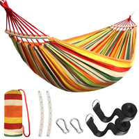 1 x RAW Customer Returns Anyoo Hammock Cotton Fabric, Durable Hammock with Belt Accessories Carrying Bag for Indoor Outdoor Balcony Terrace Garden Camping Beach Orange - RRP €31.99