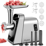 1 x RAW Customer Returns Meat grinder AOBOSI 4-IN-1 electric meat grinder with 4 stainless steel grinding plates, kubbe 3 sausage filling tubes, 3000W max motor for fast and fine grinding, stainless steel meat grinder with 2 blades. - RRP €149.99