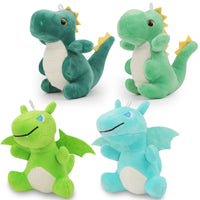 14 x Brand New ANBOOR Pack of 4 Small Stuffed Animals 4.8 Inch Dinosaur Plush Keychain in Party Favors Pterosaur Claw Filling Machine Dino Stuffers Gift - RRP €211.68