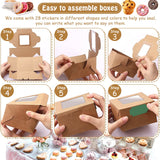 22 x Brand New QUCUMER 25 Cardboard Boxes with Window Individual Cupcake Box 10 10 6cm Muffin Boxes Kraft Food Boxes Kraft Food Box for Baking Cookies Cupcakes 28 Stickers for Decorating - RRP €287.98