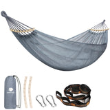 1 x RAW Customer Returns Anyoo Hammock Net with Spreader Bars, Breathable Cooling Net Bar Hammock with Tree Straps for Outdoor Indoor Garden, Balcony, Patio, Backyard, Camping - RRP €33.98