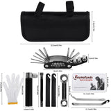 1 x RAW Customer Returns Bicycle Repair Set 16 in 1 Multifunctional Tools Bicycle Patch Kit With Mini Pump On The Go Bicycle Repair Set Multitool Saddle Bag for Mountain Bike Repair Kit Gift for Cyclists - RRP €19.99