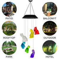 1 x RAW Customer Returns CDIYTOOL Solar Wind Chime Cat Colorful Gradient LED Solar Powered Wind Chime Lamp Waterproof with Hook for Outdoor Patio Yard Garden Decoration Gift for Grandma and Mom - RRP €18.0