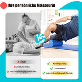 2 x RAW Customer Returns Fascia roller with 3D texture massage, foam roller 33cm x 14cm to relieve muscle tension, medium hardness self-massage fascia roller for back, spine, back, legs blue-green  - RRP €39.7